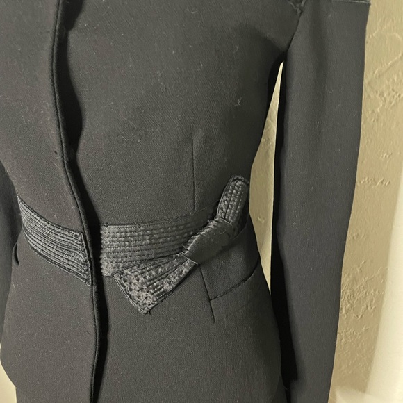 Prada black suit set jacket and skirt off shoulder size 40 - Picture 4 of 17